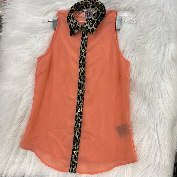 Bebe coral button up - Picture 3 of 5